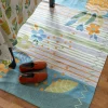 Bestickter Teppich „Flower bed“ aus Bio-Baumwolle
