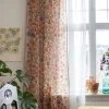 Gardine „Wild rose“ aus Leinen/Bio-Baumwolle