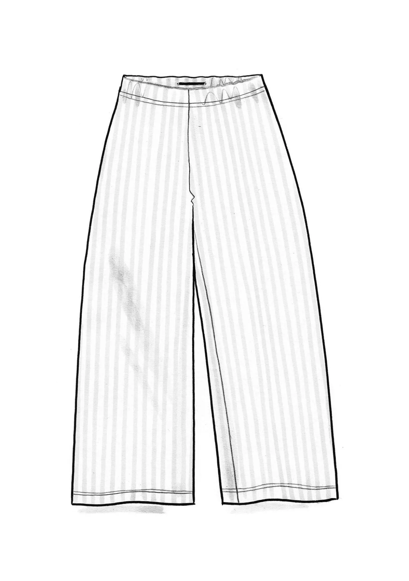 Gestreifte Jerseyhose aus Bio-Baumwolle/Modal