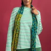 Gestreiftes Stehkragenshirt aus Bio-Baumwolle