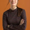Gestreiftes Stehkragenshirt aus Bio-Baumwolle