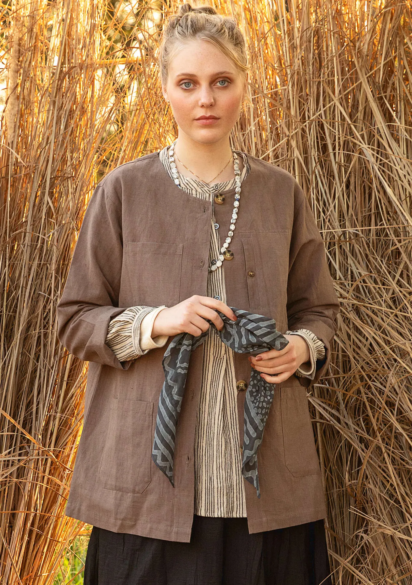 Jacke aus Leinen/Bio-Baumwolle