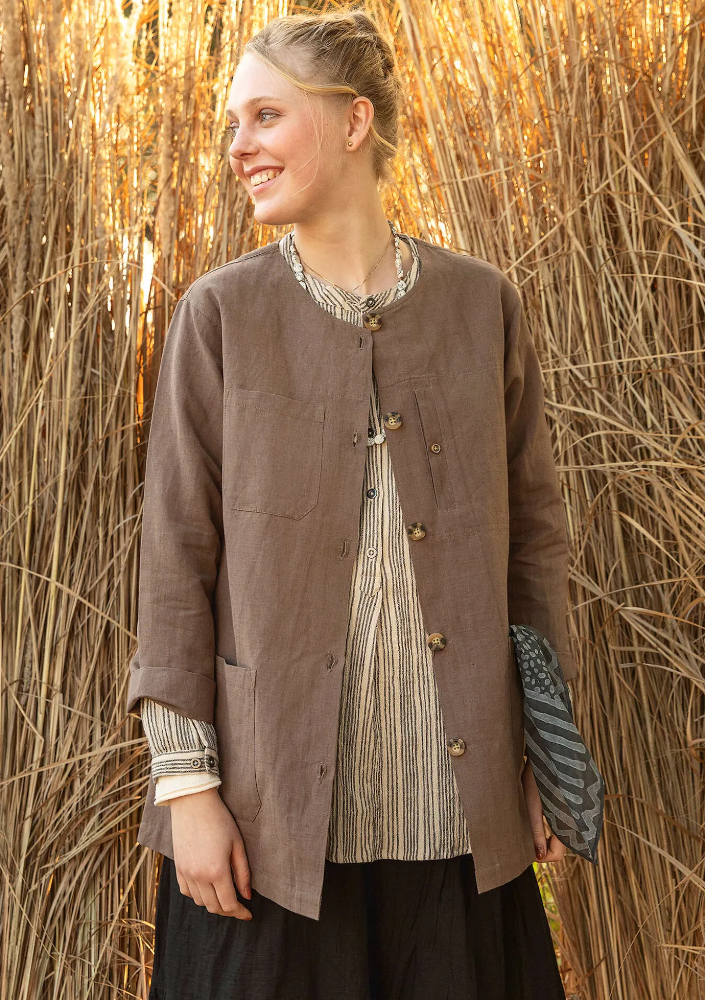 Jacke aus Leinen/Bio-Baumwolle