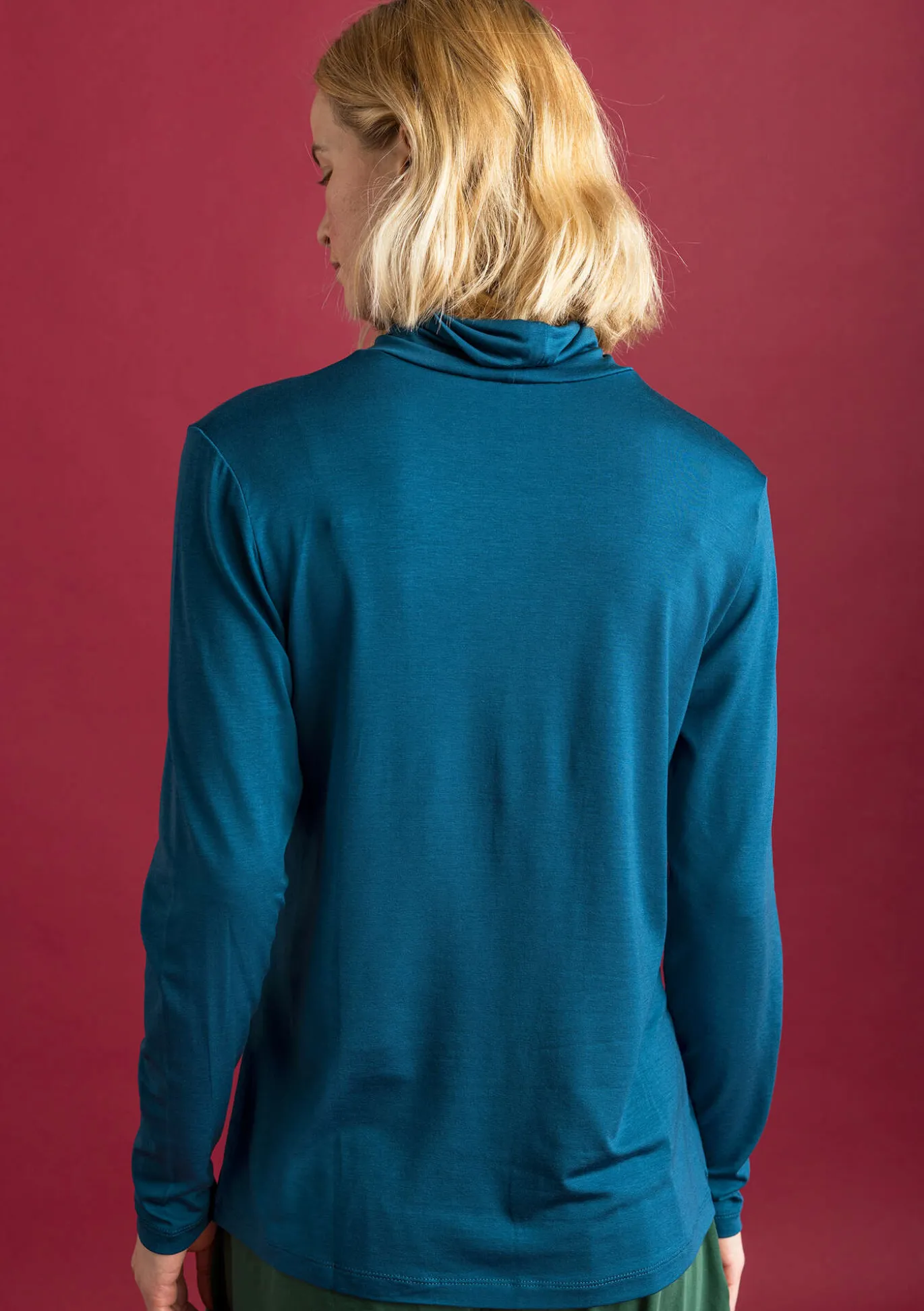 Jersey-Rollkragenshirt aus Lyocell/Elasthan
