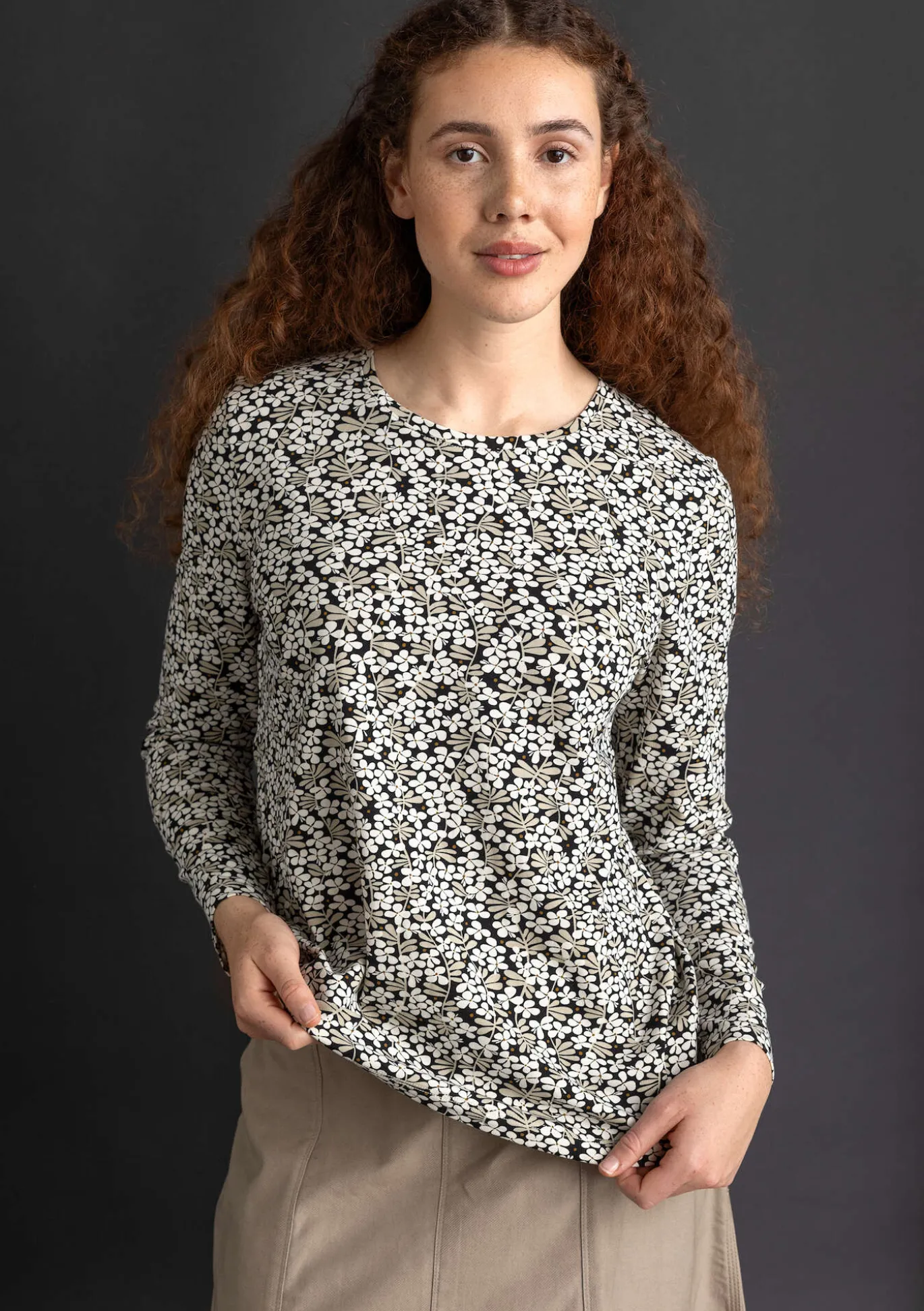 Jerseyshirt „Ylva“ aus Bio-Baumwolle/Elasthan