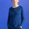 Knopfleistenshirt aus Bio-Baumwollripp