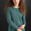 Knopfleistenshirt aus Bio-Baumwollripp