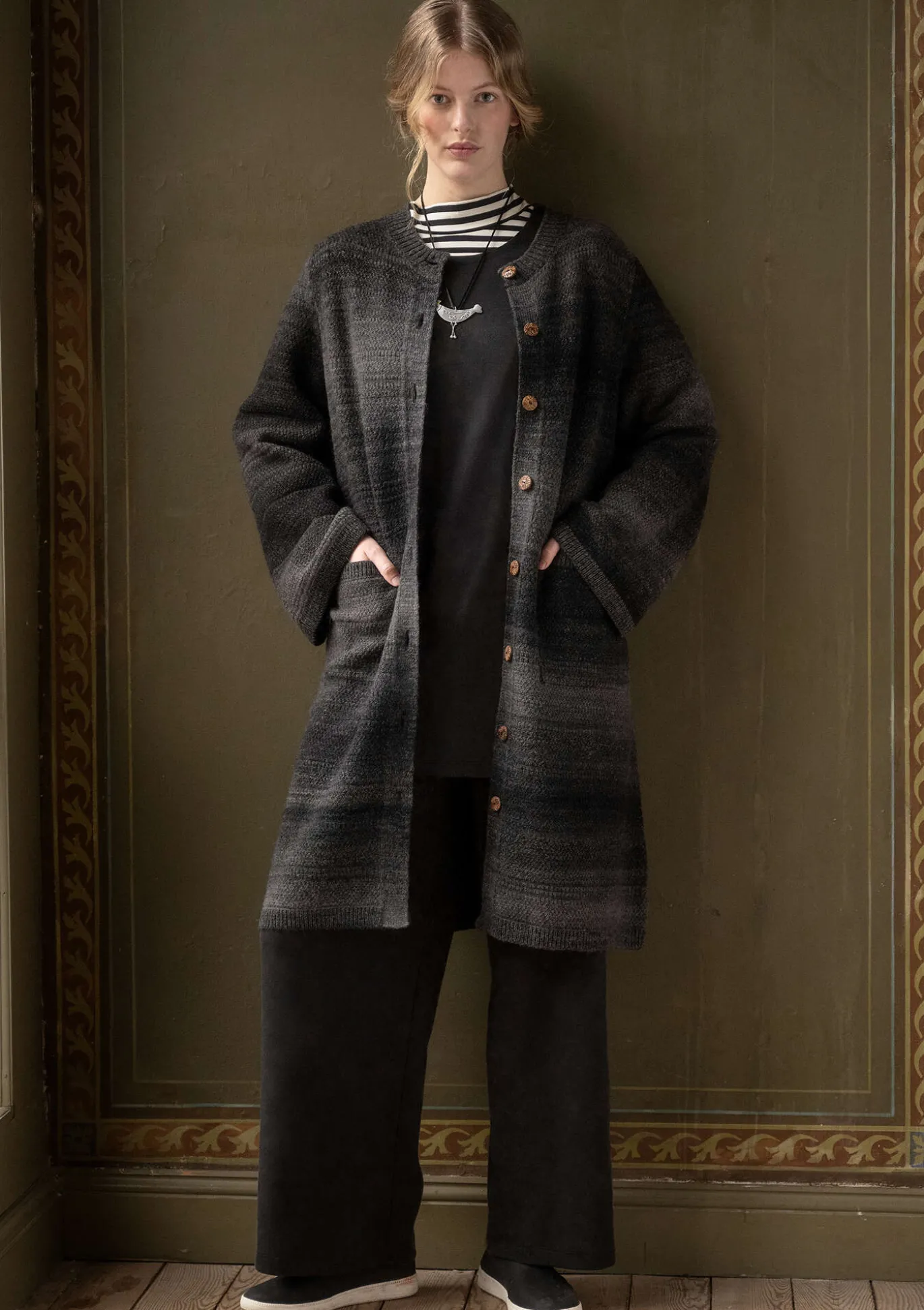 Langstrickjacke „Eckerö“ aus Space-Dye-Wolle