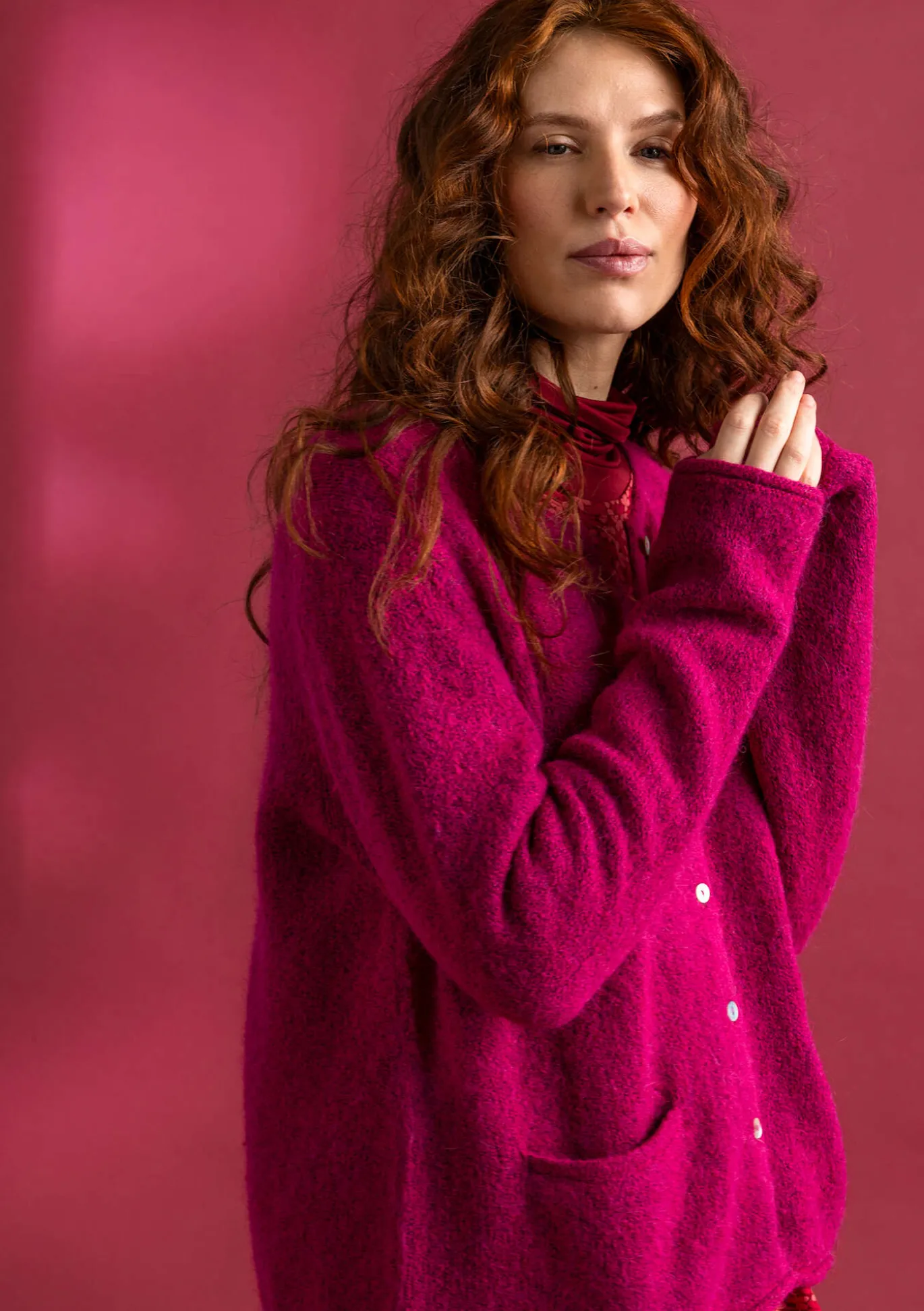 Strickjacke aus Alpakagemisch