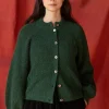 Strickjacke „Vinternatt“ aus Bio- und Recycling-Baumwolle/Alpakawollgemisch