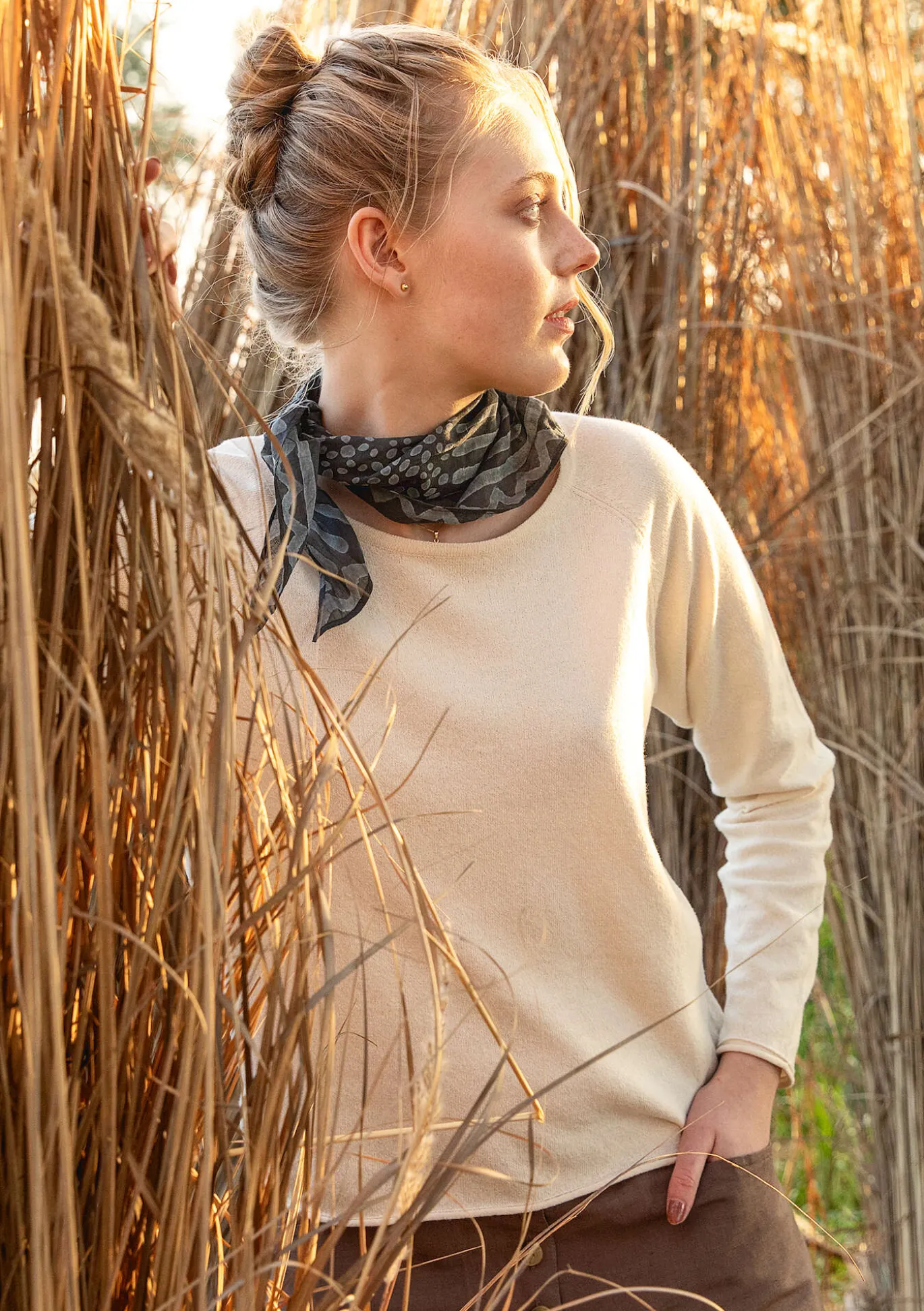 Strickpullover aus Bio-/Recycling-Baumwolle