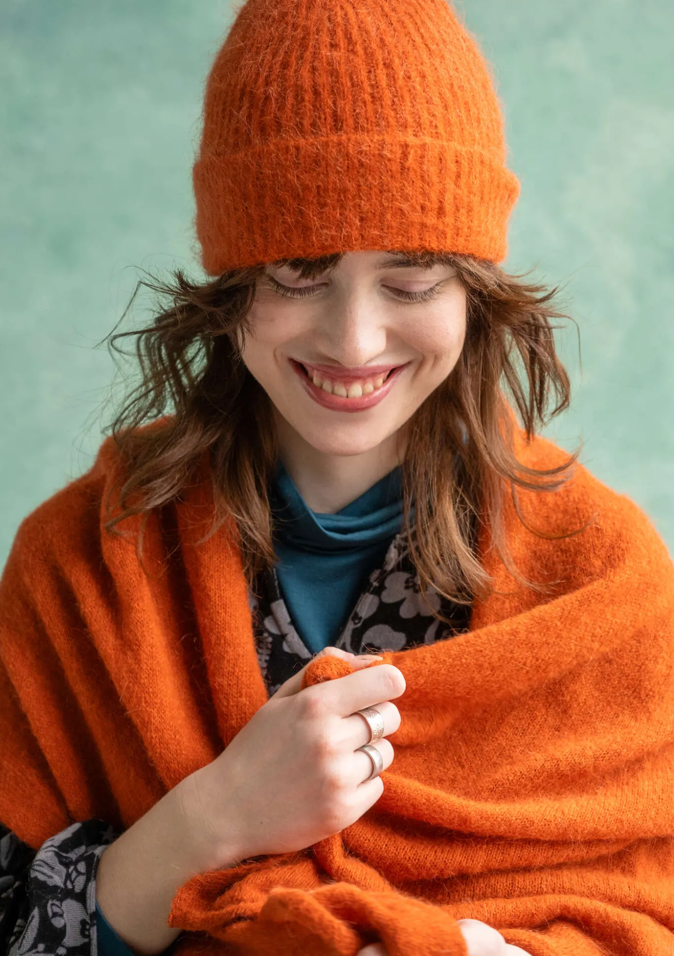 Strickschal aus Alpakagemisch