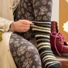 Stricksocken aus Lammwolle/Recycling-Wolle