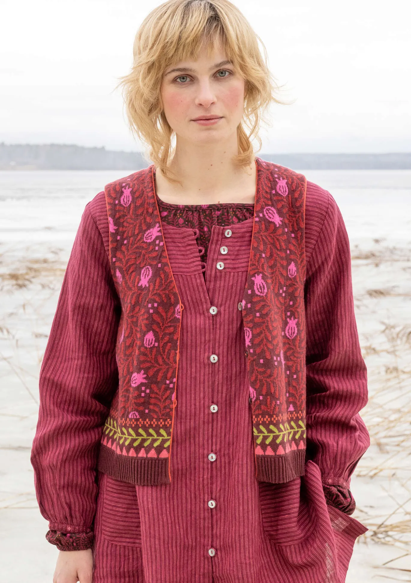 Strickweste „Aurora“ aus Bio- und Recycling-Baumwolle/Wolle