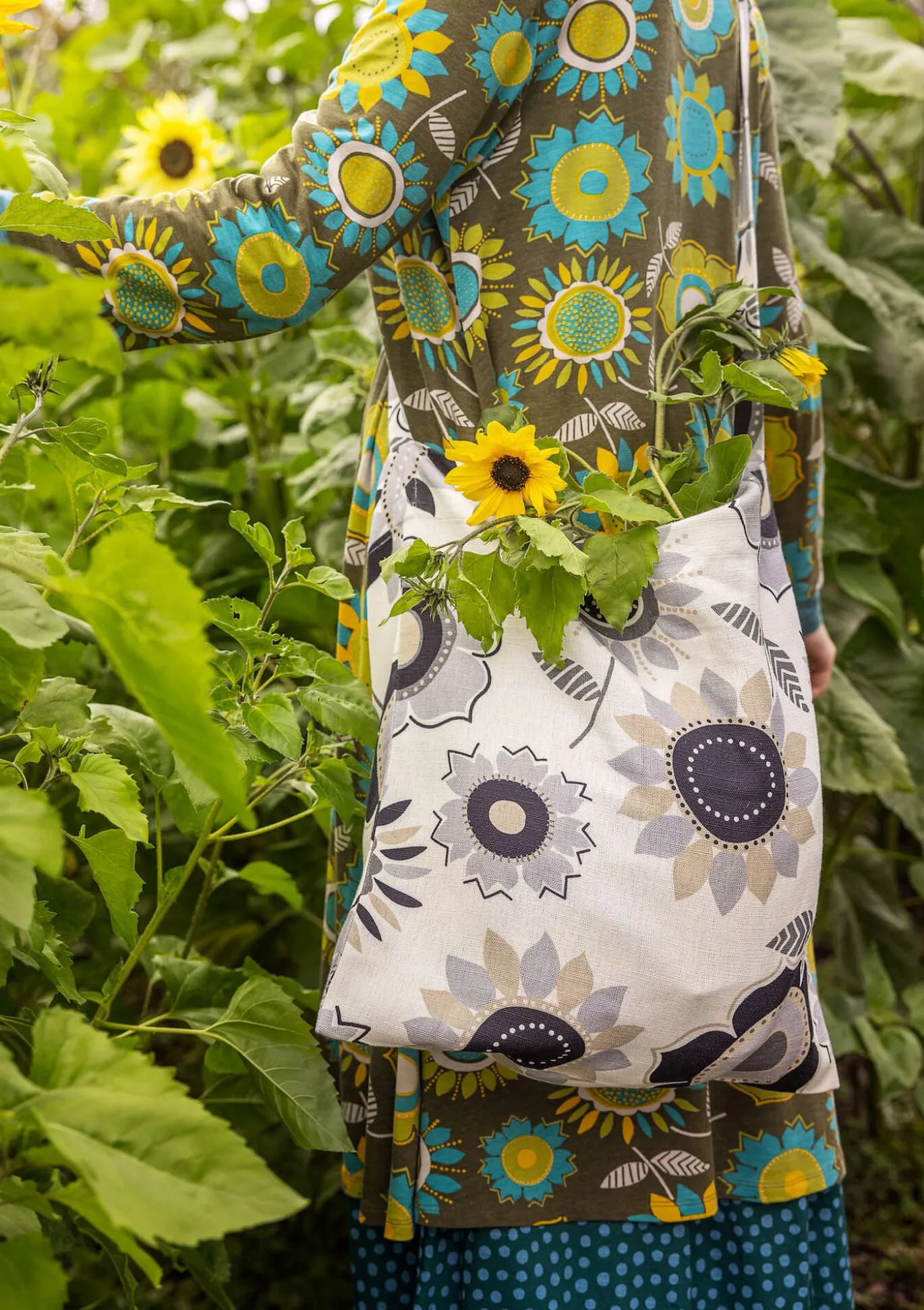 Tasche „Sunflower“ aus Öko-Baumwolle/Leinen