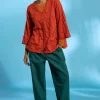 Webhose aus Bio-Baumwolle/Leinen