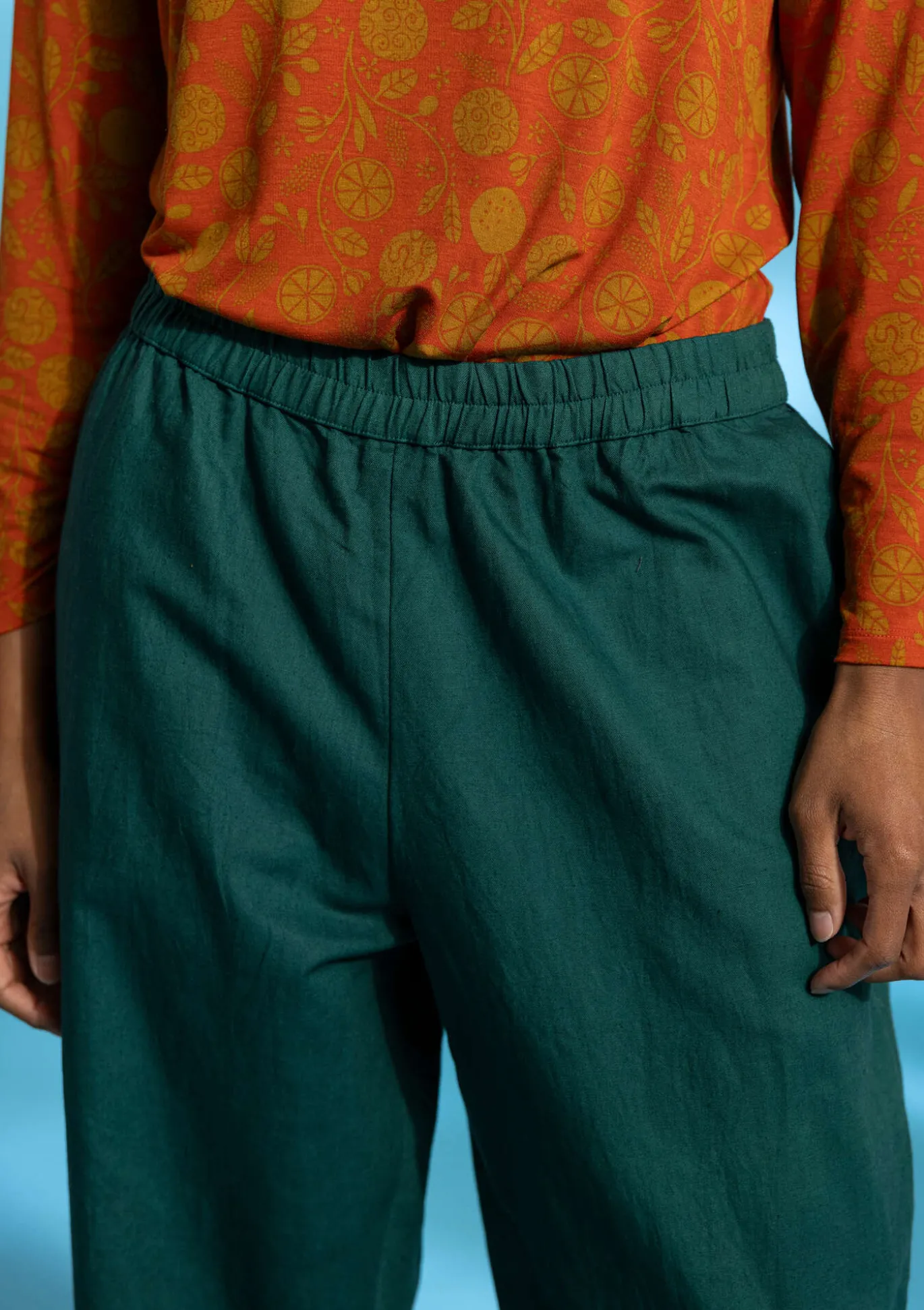 Webhose aus Bio-Baumwolle/Leinen